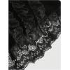 imageSHENHE Womens Goth Top Lace Trim Velvet Off Shoulder Short Sleeve Punk Top ShirtBlack