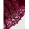 imageSHENHE Womens Goth Top Lace Trim Velvet Off Shoulder Short Sleeve Punk Top ShirtBurgundy