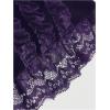 imageSHENHE Womens Goth Top Lace Trim Velvet Off Shoulder Short Sleeve Punk Top ShirtPurple