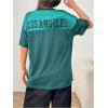 imageSHENHE Womens Mesh Football Jersey Graphic V Neck Short Sleeve Y2k Jersey Shirt Tee TopDark Green