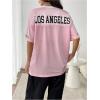 imageSHENHE Womens Mesh Football Jersey Graphic V Neck Short Sleeve Y2k Jersey Shirt Tee TopPink
