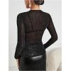 imageSHENHE Womens Sexy Glitter Sheer Mesh Top Fitted Long Sleeve Sparkly Party Rave Top