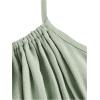imageSHENHE Womens Spaghetti Strap Ruched Bust Ruffle Hem Cami Top Tie Backless CamisoleMint Green