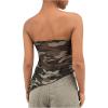 imageSHENHE Womens Strapless Camouflage Print Asymmetrical Lettuce Trim Y2k Cami Tube TopArmy Green