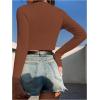 imageSHENHE Womens V Neck Ribbed Knit Tie Front Cropped Plain Long Sleeve Cardigan OutwearCoffee Brown