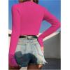 imageSHENHE Womens V Neck Ribbed Knit Tie Front Cropped Plain Long Sleeve Cardigan OutwearHot Pink