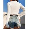 imageSHENHE Womens V Neck Ribbed Knit Tie Front Cropped Plain Long Sleeve Cardigan OutwearWhite