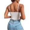 imageSHENHE Womens Floral Lace Spaghetti Strap Sheer Mesh Sleeveless Cami Bodysuit TopsWhite