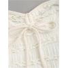 imageSHENHE Womens Halter Neck Babydoll Top Bow Front Ruched Lace Trim Flowy Tank TopApricot