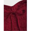 imageSHENHE Womens Halter Neck Babydoll Top Bow Front Ruched Lace Trim Flowy Tank TopBurgundy