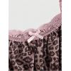 imageSHENHE Womens Lace Sleeveless Cami Crop Top Strap Summer Boho Ruffle Hem TopLeopard Print Brown