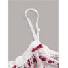 imageSHENHE Womens Lace Sleeveless Cami Crop Top Strap Summer Boho Ruffle Hem TopWhite