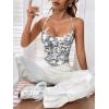 imageSHENHE Womens Tie Halter Neck Backless Draped Asymmetrical Floral Boho Cute Crop TopBlack and White