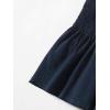 imageSHENHE Womens Tie Shoulder Shirred Ruffle Hem Spaghetti Strap Cute Camisole Peplum TopNavy Blue
