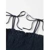 imageSHENHE Womens Tie Shoulder Shirred Ruffle Hem Spaghetti Strap Cute Camisole Peplum TopNavy Blue