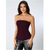 imageSHENHE Womens Vintage Strapless Boned Mesh Bustier Corset Top Bodyshaper Tube TopBrown