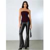 imageSHENHE Womens Vintage Strapless Boned Mesh Bustier Corset Top Bodyshaper Tube TopBrown
