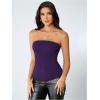 imageSHENHE Womens Vintage Strapless Boned Mesh Bustier Corset Top Bodyshaper Tube TopPurple