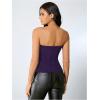 imageSHENHE Womens Vintage Strapless Boned Mesh Bustier Corset Top Bodyshaper Tube TopPurple