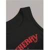 imageSHENHE Womens Y2k Cherry Tank Top Crew Neck Graphic Fitted Sleeveless Crop Tank ShirtBlack