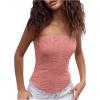 imageSHENHE Womens Vintage Strapless Boned Mesh Bustier Corset Top Bodyshaper Tube TopPink