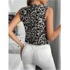 imageSHENHE Womens Leopard Print V Neck Button Up Vest Sleeveless Dressy Tank TopBlack