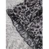 imageSHENHE Womens Mesh Pajama Set Ruffle Trim Cami and Shorts Sexy Sleepwear Leopard Pj SetBlack and White