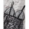 imageSHENHE Womens Mesh Pajama Set Ruffle Trim Cami and Shorts Sexy Sleepwear Leopard Pj SetBlack and White