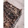 imageSHENHE Womens Mesh Pajama Set Ruffle Trim Cami and Shorts Sexy Sleepwear Leopard Pj SetBrown Multi