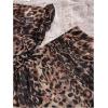 imageSHENHE Womens Mesh Pajama Set Ruffle Trim Cami and Shorts Sexy Sleepwear Leopard Pj SetBrown Multi