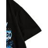 imageSHENHE Mens Casual Letter Print Short Sleeve Round Neck Regular Fit T Shirt TopsCar Blue Black