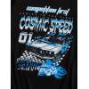 imageSHENHE Mens Casual Letter Print Short Sleeve Round Neck Regular Fit T Shirt TopsCar Blue Black