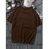 imageSHENHE Mens Casual Letter Print Short Sleeve Round Neck Regular Fit T Shirt TopsCar Chocolate Brown