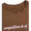 imageSHENHE Mens Casual Letter Print Short Sleeve Round Neck Regular Fit T Shirt TopsCar Coffee Brownbrown