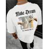 imageSHENHE Mens Casual Letter Print Short Sleeve Round Neck Regular Fit T Shirt TopsSlogan Figure White