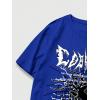 imageSHENHE Mens Casual Letter Print Short Sleeve Round Neck Regular Fit T Shirt TopsSpiderweb Royal Blue