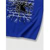 imageSHENHE Mens Casual Letter Print Short Sleeve Round Neck Regular Fit T Shirt TopsSpiderweb Royal Blue