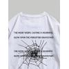 imageSHENHE Mens Casual Letter Print Short Sleeve Round Neck Regular Fit T Shirt TopsSpiderweb White