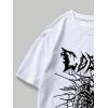 imageSHENHE Mens Casual Letter Print Short Sleeve Round Neck Regular Fit T Shirt TopsSpiderweb White