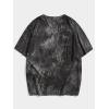 imageSHENHE Mens Casual Letter Print Short Sleeve Round Neck Regular Fit T Shirt TopsTie Dye Grey