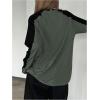 imageSHENHE Womens Color Block Crew Neck Star Graphic Raglan Shirt Loose Long Sleeve Tee TopArmy Green