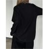 imageSHENHE Womens Color Block Crew Neck Star Graphic Raglan Shirt Loose Long Sleeve Tee TopBlack