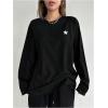 imageSHENHE Womens Color Block Crew Neck Star Graphic Raglan Shirt Loose Long Sleeve Tee TopBlack