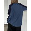 imageSHENHE Womens Color Block Crew Neck Star Graphic Raglan Shirt Loose Long Sleeve Tee TopBlack and Blue