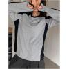 imageSHENHE Womens Color Block Crew Neck Star Graphic Raglan Shirt Loose Long Sleeve Tee TopBlack and Gray