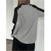 imageSHENHE Womens Color Block Crew Neck Star Graphic Raglan Shirt Loose Long Sleeve Tee TopBlack and Grey