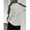 imageSHENHE Womens Color Block Crew Neck Star Graphic Raglan Shirt Loose Long Sleeve Tee TopGray and White
