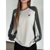 imageSHENHE Womens Color Block Crew Neck Star Graphic Raglan Shirt Loose Long Sleeve Tee TopGrey