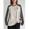 imageSHENHE Womens Color Block Crew Neck Star Graphic Raglan Shirt Loose Long Sleeve Tee TopGrey