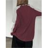 imageSHENHE Womens Color Block Crew Neck Star Graphic Raglan Shirt Loose Long Sleeve Tee TopGrey and Red